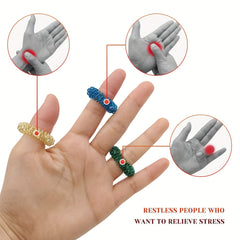 12pc Sensory Fidget Rings Set - Stress Relief & Anxiety Reducer - 6 Colors