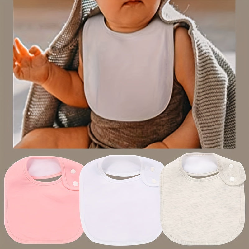 5pcs Organic Cotton Baby Bibs Adjustable Machine Washable