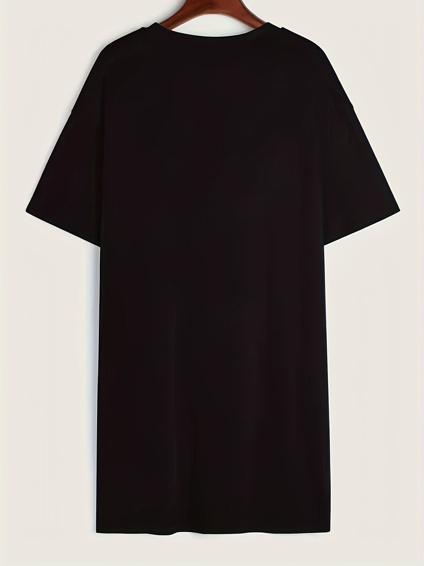 Casual Dress Women's Plus Letter Print Short Sleeve Round Neck Dress