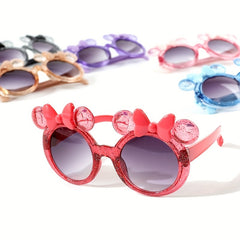 Bowknot Kids Sunglasses Round Frame Girls UV Protection