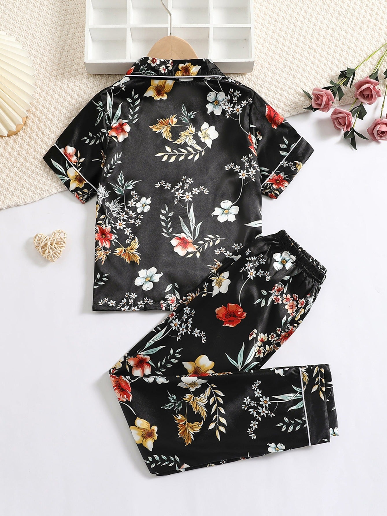 2pcs Girls Printed Loungewear Set