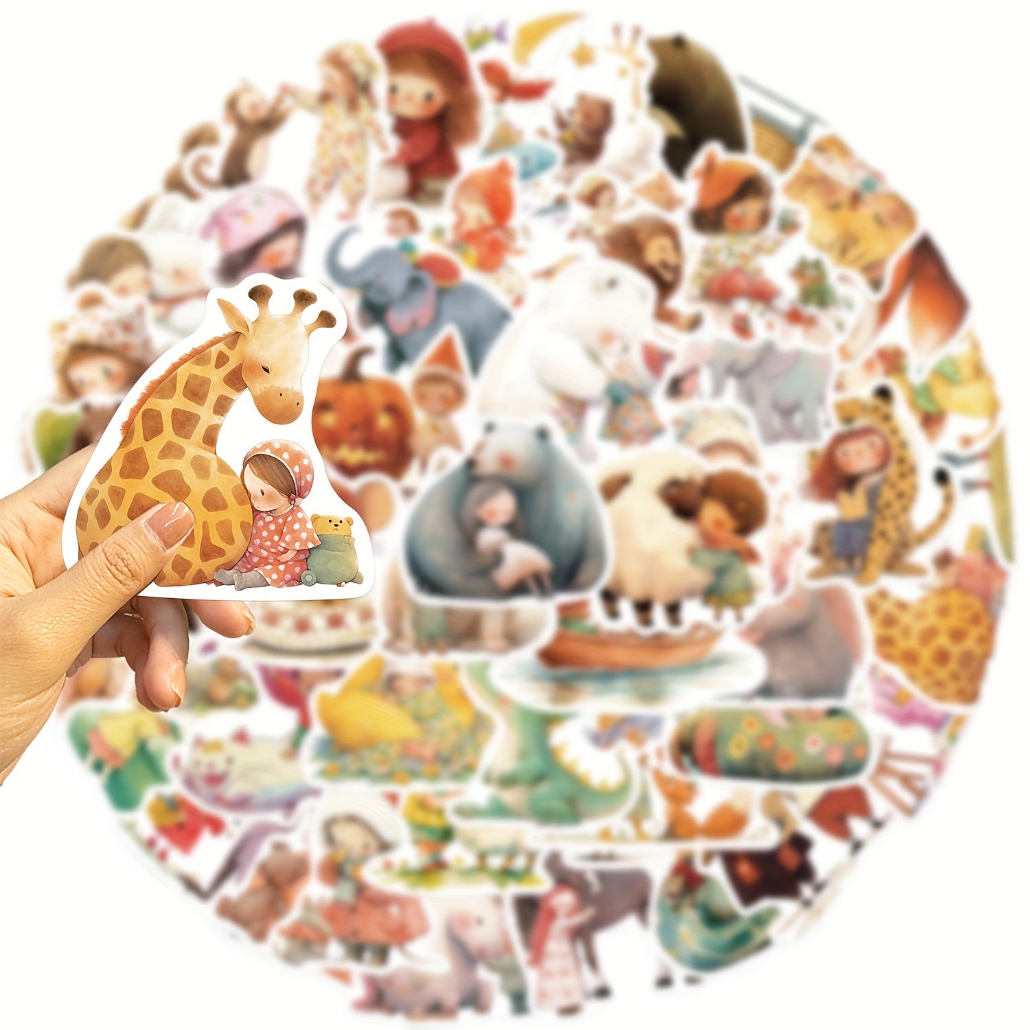 50pcs Lion Elephant Waterproof Vinyl Stickers for Laptop Skateboard Phone Case