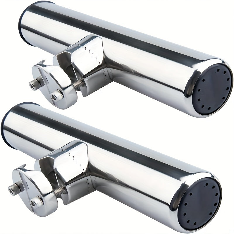 2pcs Stainless Steel Fishing Rod Holders For Boat Rail Mount