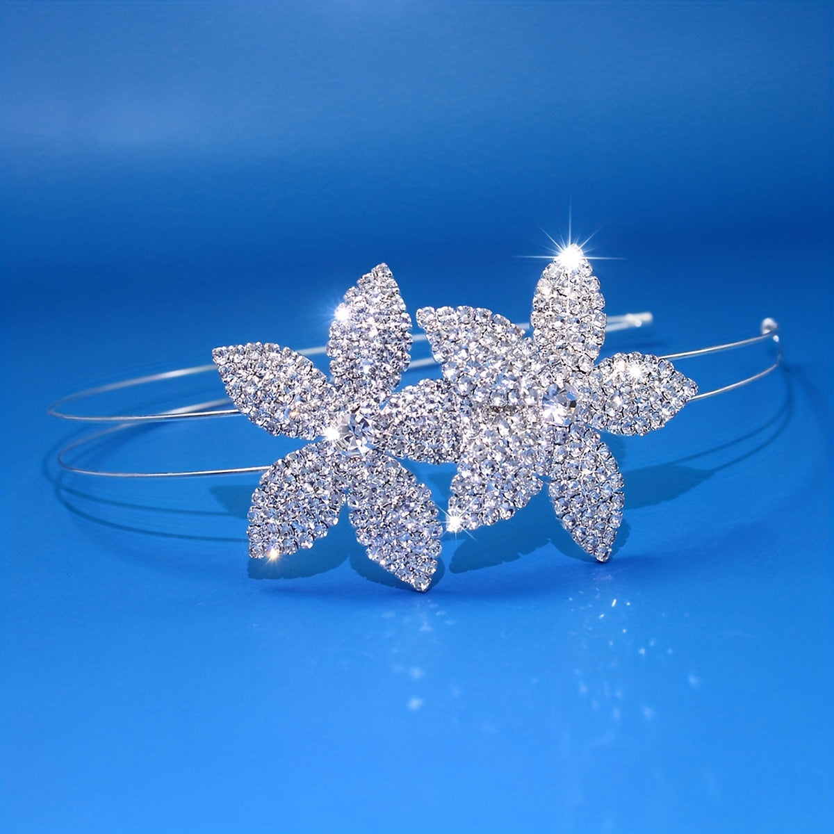 Rhinestone Flower Headband Queen Crown Tiara Head Jewelry