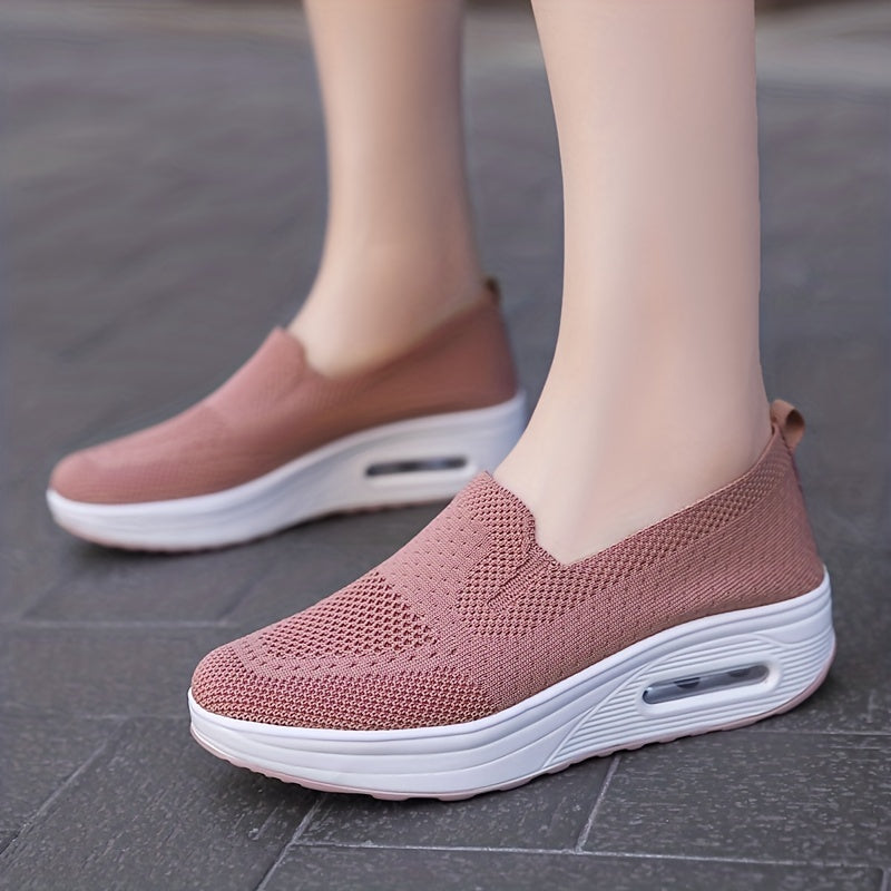 Women's Air Cushion Wedge Sneakers Slip On Casual Shoes