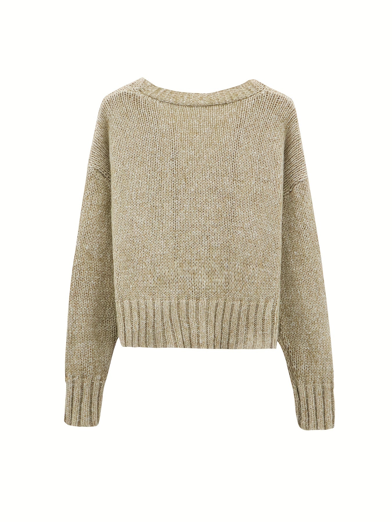 Solid Button Up Cardigan Long Sleeve Women's Clothing