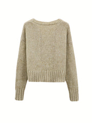 Solid Button Up Cardigan Long Sleeve Women's Clothing