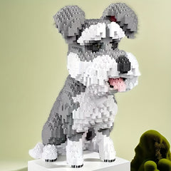 2109pcs Schnauzer Dog Building Block Set ABS Material Animal & Movie Themed