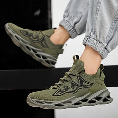 Men's Lace up Blade Sneakers Comfortable Breathable Shoes