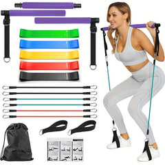 Portable Pilates Bar Kit With Resistance Bands For Men And Women