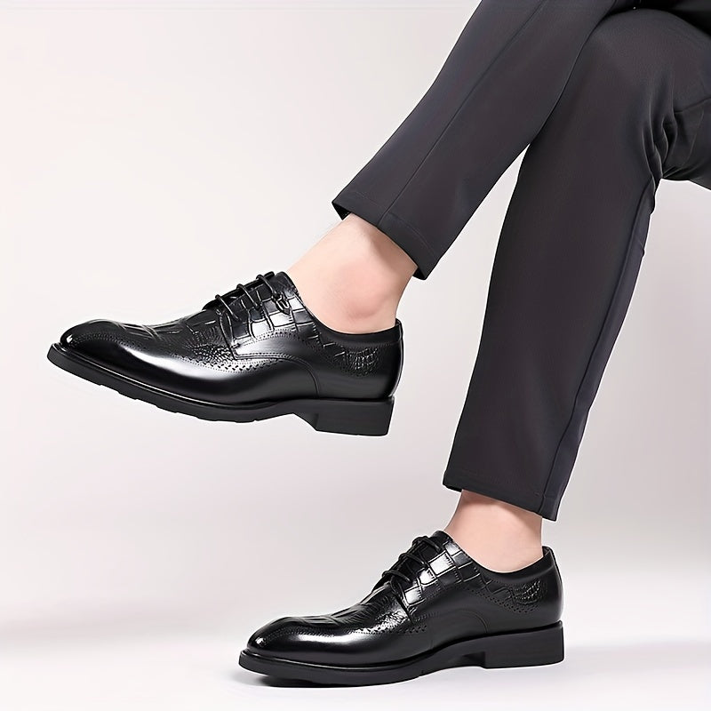 Men's Brogue Derby Shoes Lace up Front Textured Dress Shoes