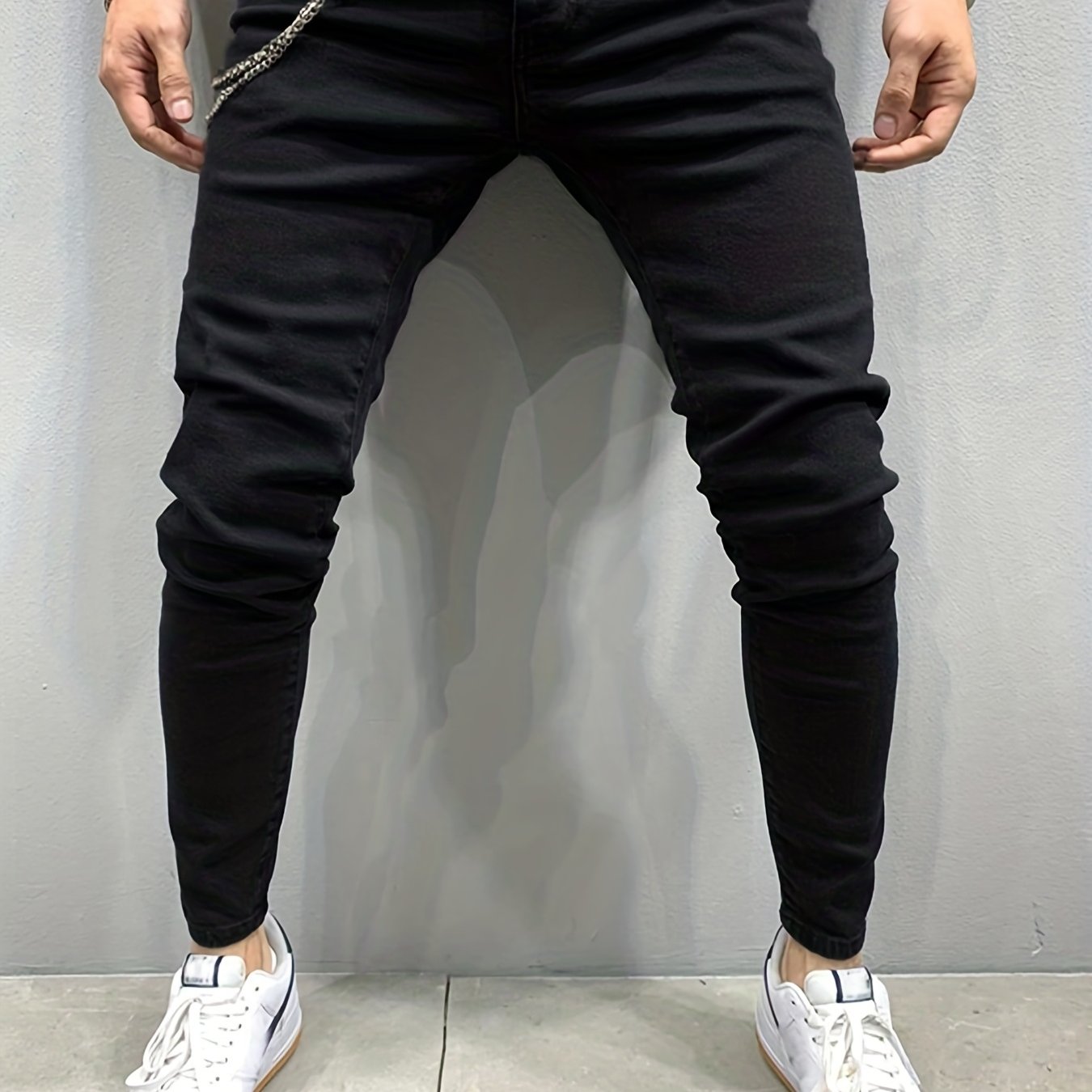 Slim Fit Jeans Mens Casual Stretch Street Style Denim Pants