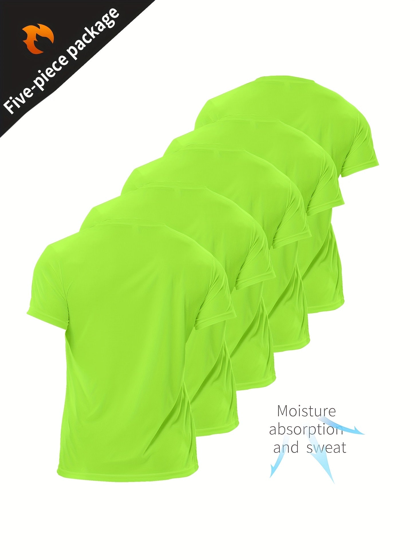 5-Pack Xinso Prince Men's Quick Dry T-Shirts, Compression Fit