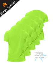 5-Pack Xinso Prince Men's Quick Dry T-Shirts, Compression Fit