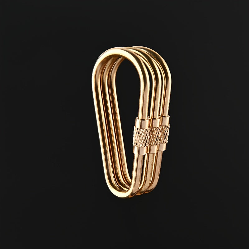 Brass Keychain Carabiner Safety Buckle With Lock for Outdoor Camping Hiking