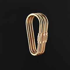 Brass Keychain Carabiner Safety Buckle With Lock for Outdoor Camping Hiking