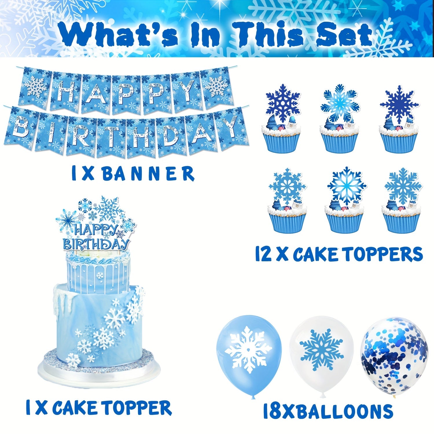 Snowflake Theme Party Decoration Set