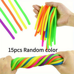 Colorful Elastic Rope Noodles Party Game Reward Toy Mixed Colors Heart