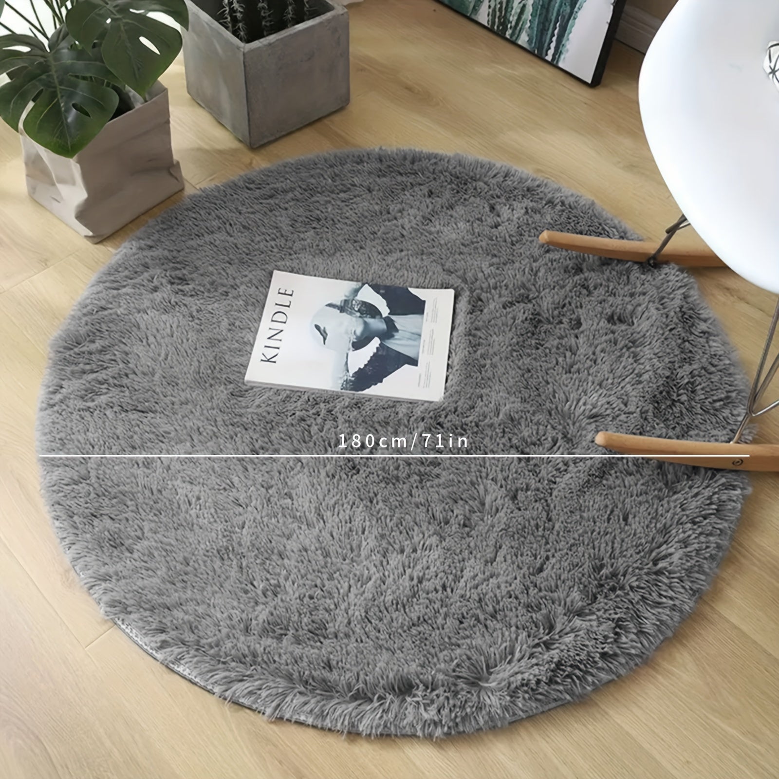 Round Fluffy Bedroom Area Rug Nordic Wool Carpet Living Room Sofa Blanket