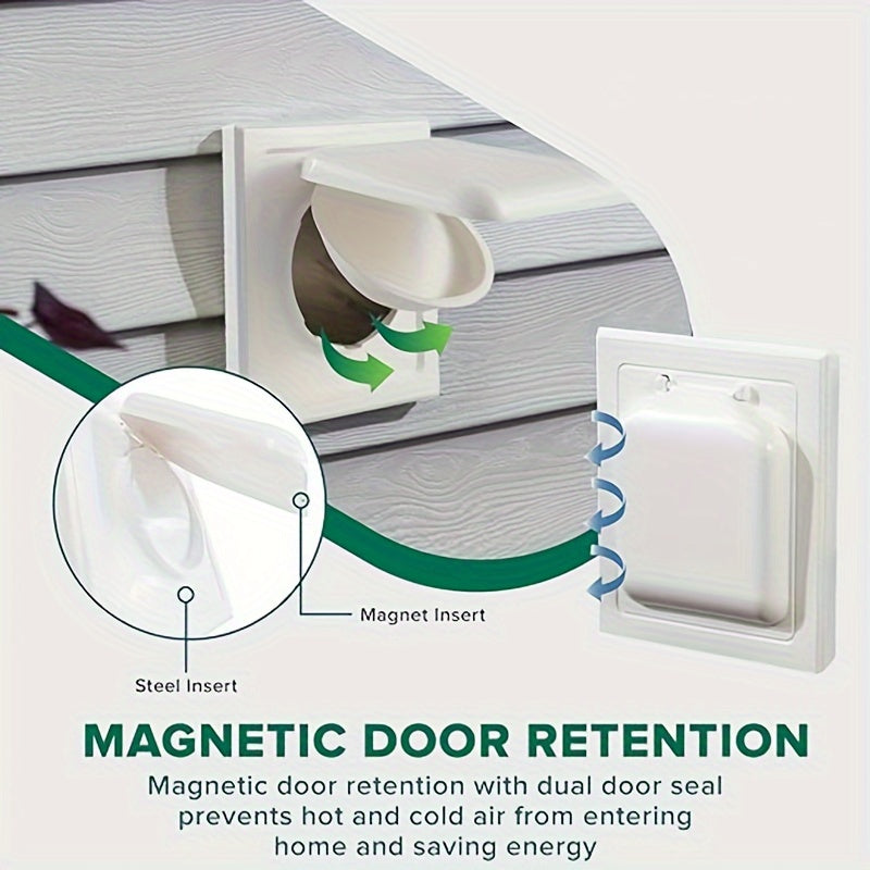 1pc Dual Door Dryer Vent Cover Wide Mount Vent