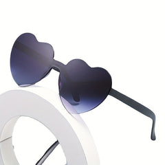 Rimless Heart Sunglasses UV400 for Summer Beach Party