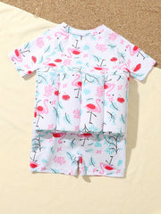 Float Swimsuit Short Sleeve One Piece Toddler's Swimwear