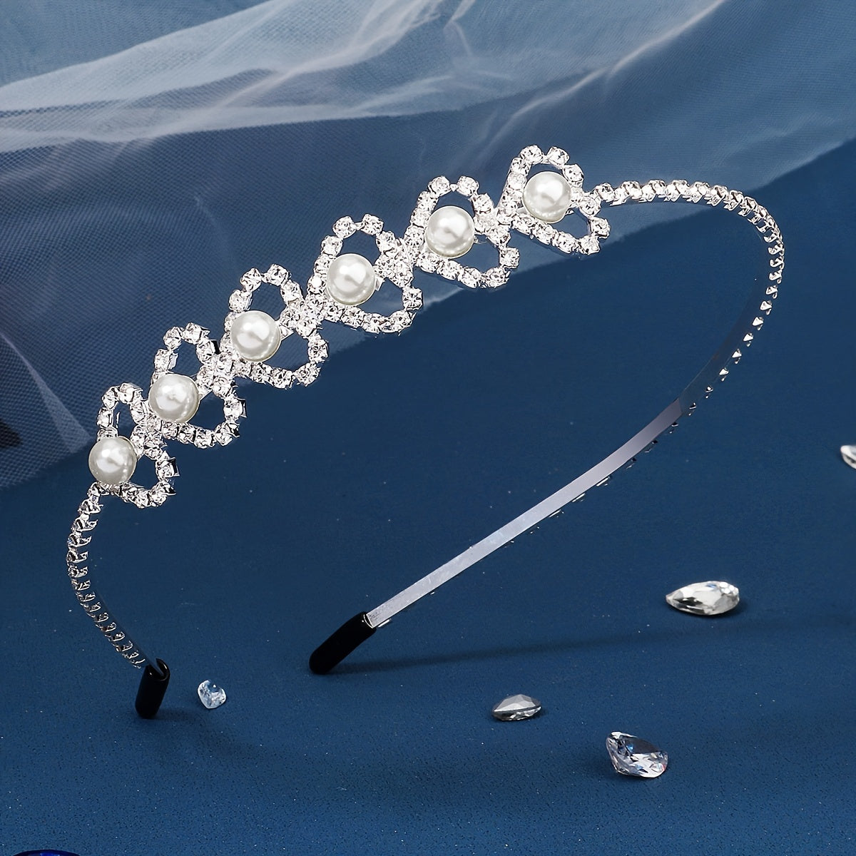 Heart Shape Rhinestone Bridal Headband for Wedding