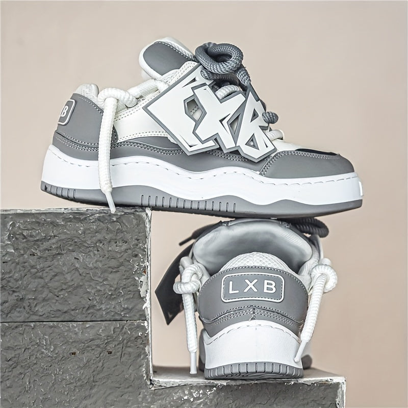 Men's Lace Print Lace Up Sneakers Casual Walking Shoes