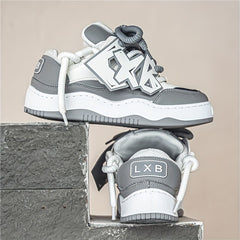 Men's Lace Print Lace Up Sneakers Casual Walking Shoes