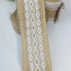 Burlap Decorative Ribbon Jute Woven Webbing Lace Linen Roll