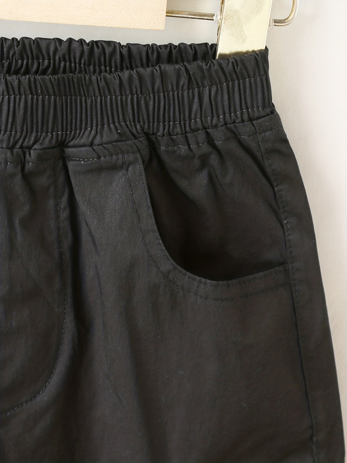 Boy's Cargo Shorts with Letter Patched, Street Style Casual Bottoms