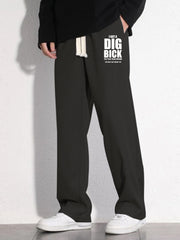 Letter Print Mopping Pants Men s Casual Stretch Waist Joggers