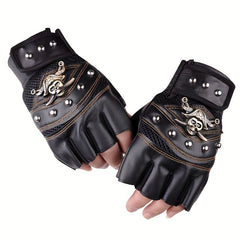 Half Finger Pirate Skull Outdoor Mountaineering Gloves