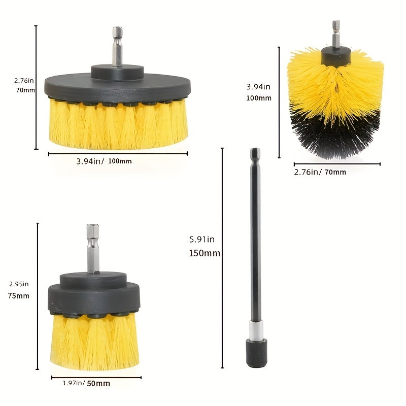 4pcs Drill Brush Attachment Set Power Scrubber Kit for Cleaning