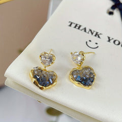 Crystal Love Stud Earrings for Women