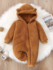 Baby Bear Hooded Jumpsuit Onesie Romper for Fall Winter