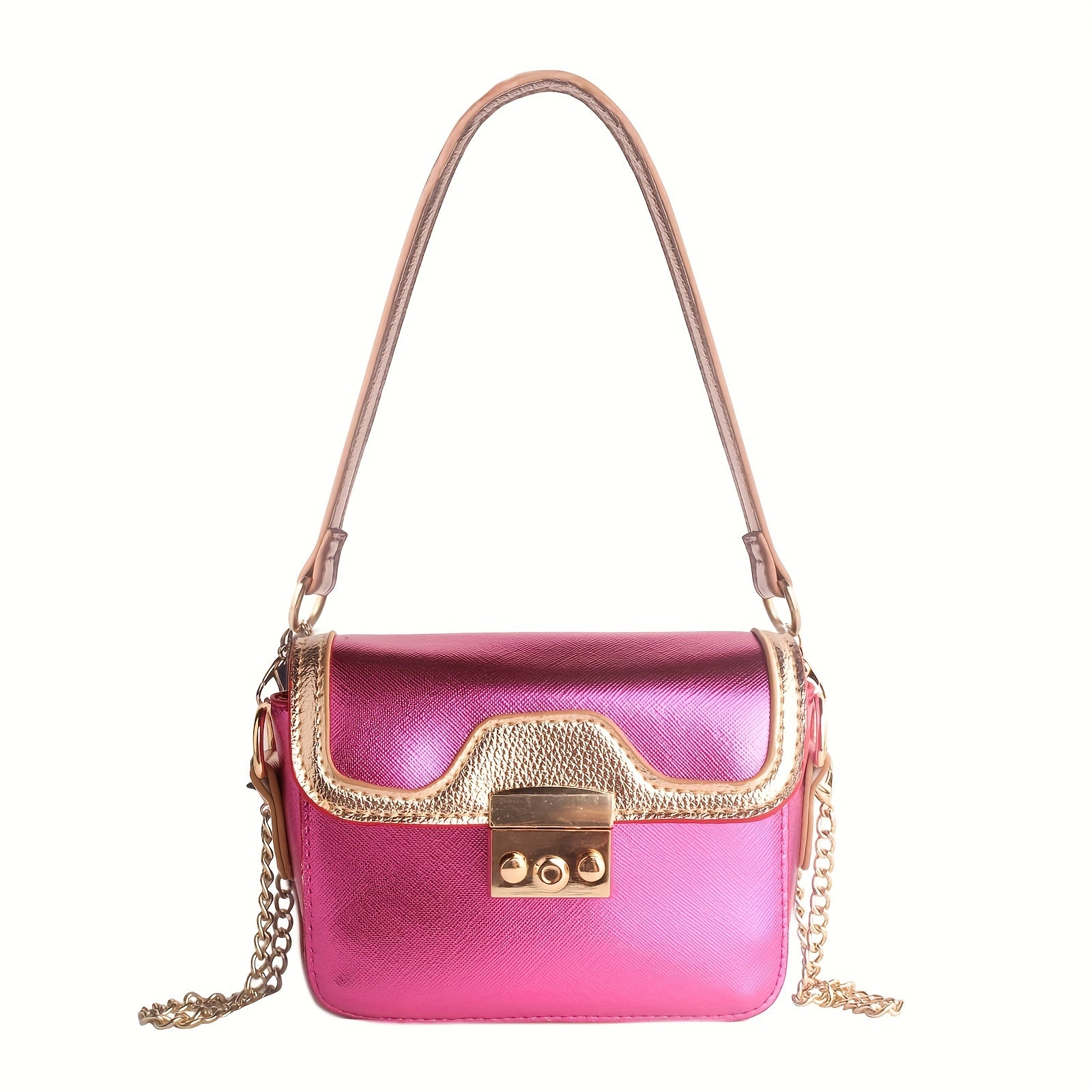 Toddler Princess Messenger Bag with Chain Kids Underarm Handbag