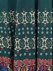 Boho Dress Women's Plus Tribal Print Long Sleeve Scoop Neck Medium Str