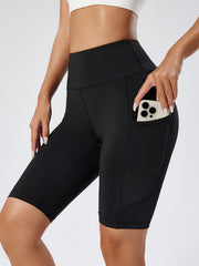 High Waisted Two Side Sports Shorts With Pockets