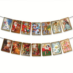 Christmas Retro Pull Flag Party Decoration