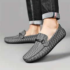 Men's Casual Wave Striped Loafer Shoes Anti Skid Walking Shoes