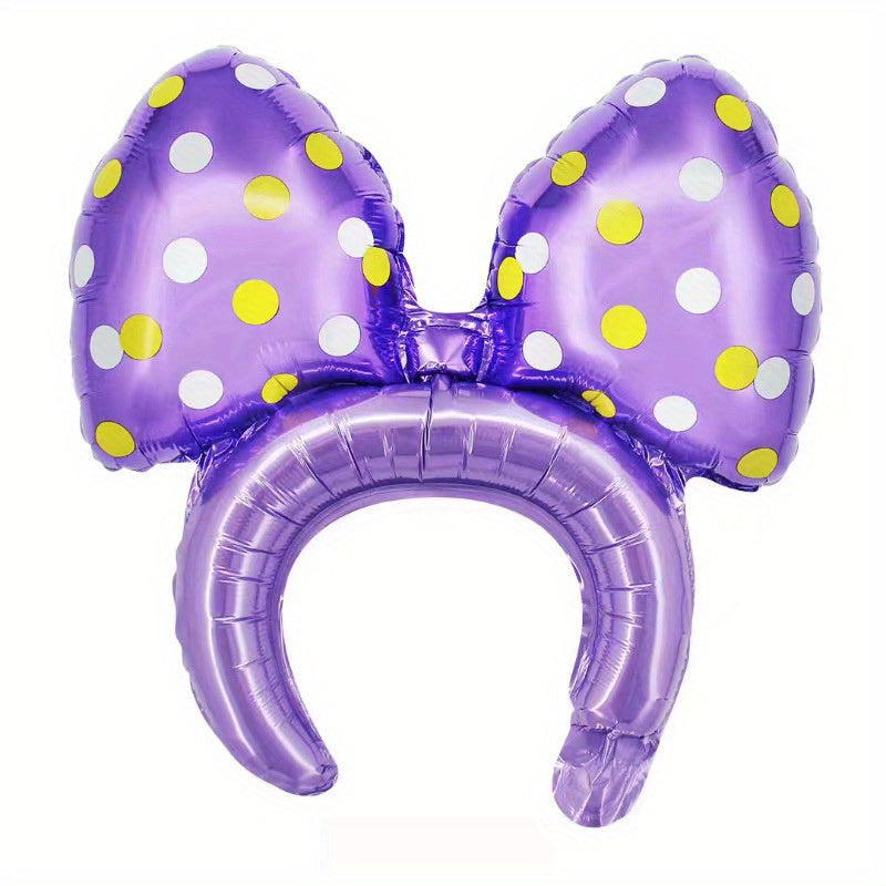 Hair Hoop Balloon Bow Aluminum Film Balloon Birthday Party Girls Photo Props