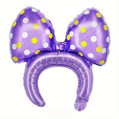 Hair Hoop Balloon Bow Aluminum Film Balloon Birthday Party Girls Photo Props