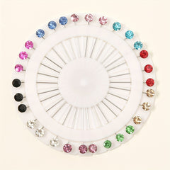 30pcs Colorful Rhinestone Hijab Pins Safety Scarf Shawl Pin Crystal Brooch