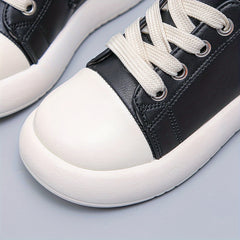 Girl's Comfy Non Slip Skate Shoes Lace Up Soft Sole Sneakers