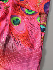 Women's Plus Peacock Feather Print Jumpsuit
