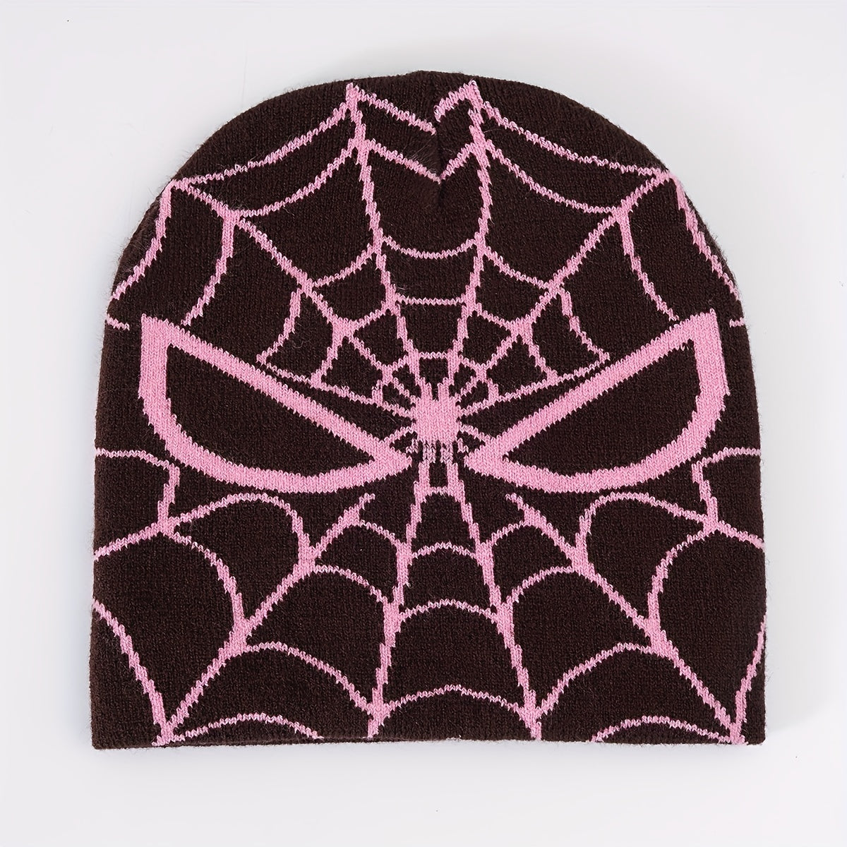 Y2K Spider Web Jacquard Beanie Gothic Knit Skull Cap Hip Hop Halloween