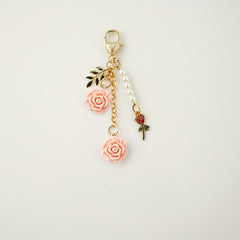 Rose Flower Keychain Pendant Car Key Purse Wallet Ornament