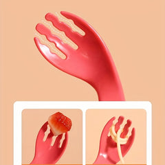 Infant Training Spoon Bent Handle Fork Spoon Set Elbow Spoon