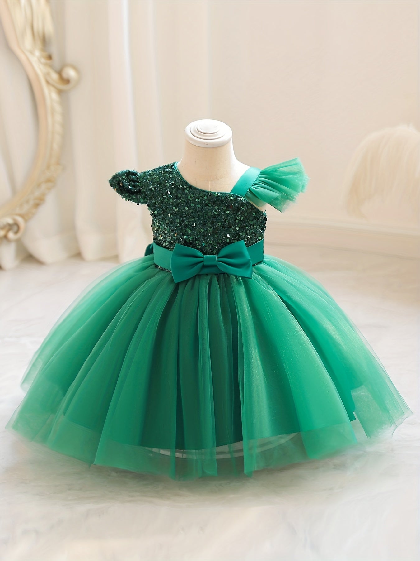 Girls Mesh Puffy Princess Dress - Birthday Gift & Performance Gown Dress